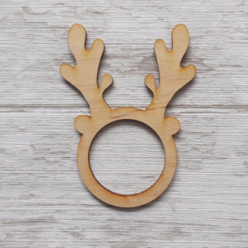 Świąteczny pierścień serwetnik renifer ze sklejki  9,5 cm