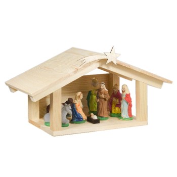 Szopka bożonarodzeniowa  drewniana  20 cm