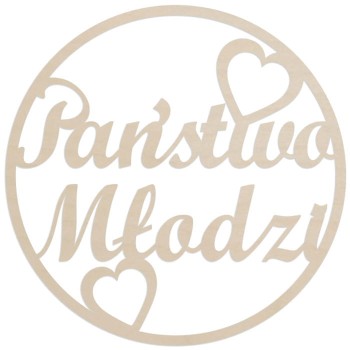 Koło na ściankę Państwo Młodzi 60 cm - dowolny kolor