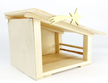 Drewniana szopka betlejemska 19cm.