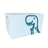 Drewniana skrzynia kufer na zabawki niebieski dinozaur