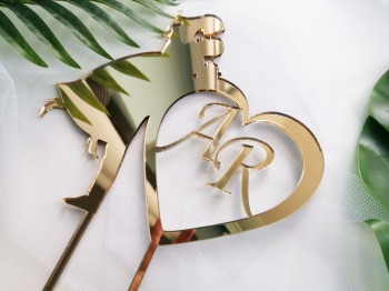 Topper weselny para młoda i Inicjały