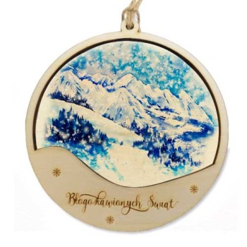 Bombka ozdoba ze sklejki 3d malowane góry