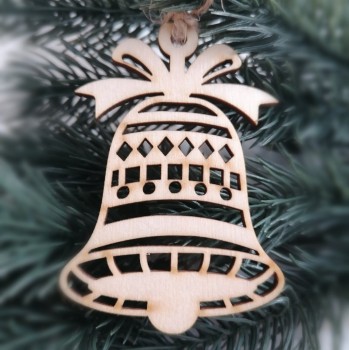 Bombka ze sklejki ażurowy dzwonek