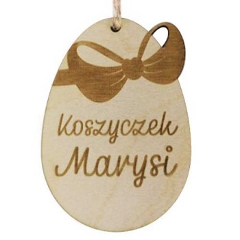 Ozdoba z imieniem na koszyczek wielkanocny