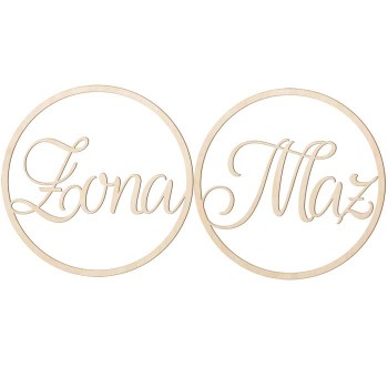 Napis Koło Żona Mąż  