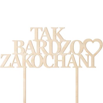 Topper na tort weselny  ze sklejki i z pleksi