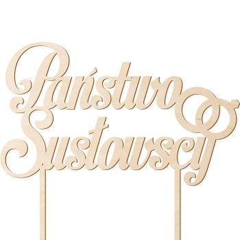 Topper na tort Państwo ze sklejki , pleksi różne kolory