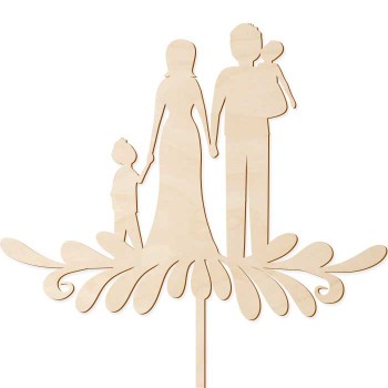 Topper na tort Para Młoda z dziećmi