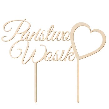 Topper na tort weselny państwo