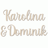 Napis imiona pary młodej na ściankę  60 lub 90 cm