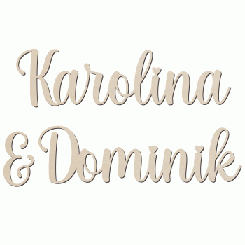 Napis imiona pary młodej na ściankę  60 lub 90 cm