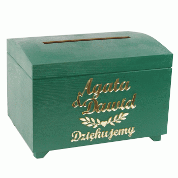 Skrzynka Kufer na koperty butelkowa zieleń