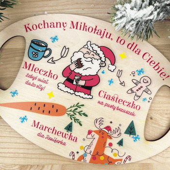 Talerzyk  tacka dla Mikołaja na mleczko i ciasteczko