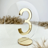 Numerki cyfry na stół złote z pleksi