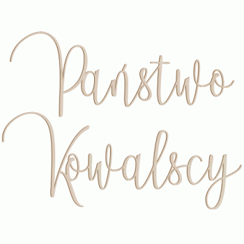 Napis ślubny Państwo z nazwiskiem