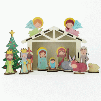 Dziecięca szopka ze sklejki