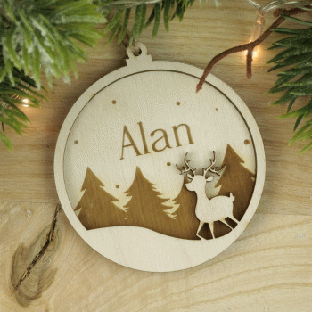 Grawerowana bombka z imieniem ze sklejki 3d