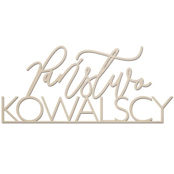 Napis Weselny Państwo - Dekoracja na stół Pary Młodej