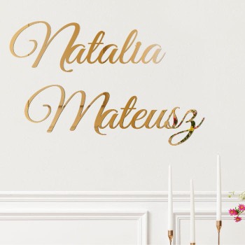 Imiona Pary Młodej z Pleksi i Sklejki