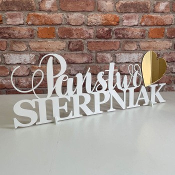 Napis ślubny Państwo z nazwiskiem