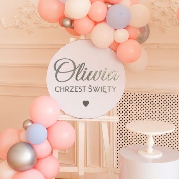 Koło - Dekoracja na Chrzest Święty 60 cm.