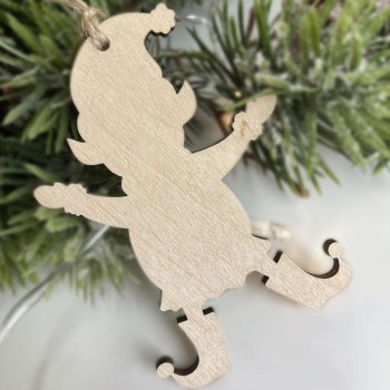 Elf - Zawieszka choinkowa ze sklejki