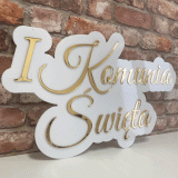 I Komunia Swięta - Napis na pleksi