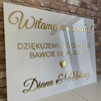Tablica powitalna z pleksy (3 rozmiary) .