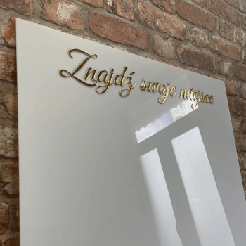 Tablica znajdź swoje miejsce z pleksi.