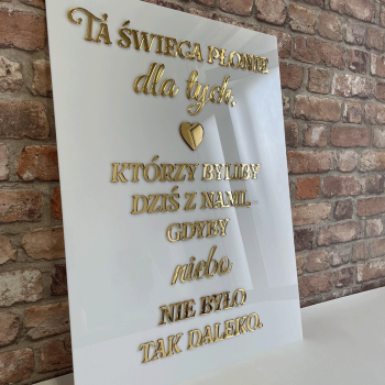 Tablica z pleksi 60 x 45 cm - Ta świeca płonie