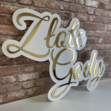 Napis Złote Gody - dekoracja na 50 rocznicę ślubu