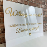 Tablica Powitalna z pleksi uniwersalna 70 x 50