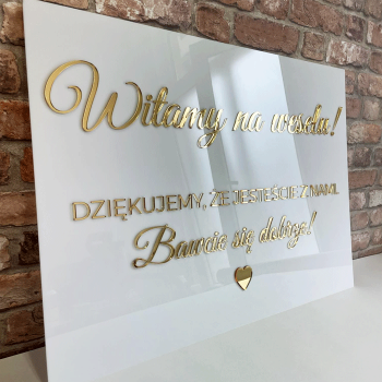 Tablica Powitalna z pleksi uniwersalna 70 x 50