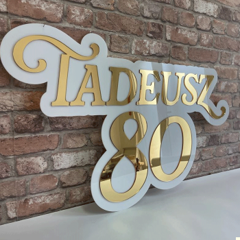 Napis z pleksi - Imię oraz cyfra urodziny