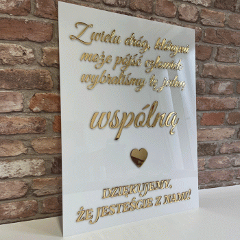 Tablica z pleksi - z wielu dróg, którymi może pójść człowiek