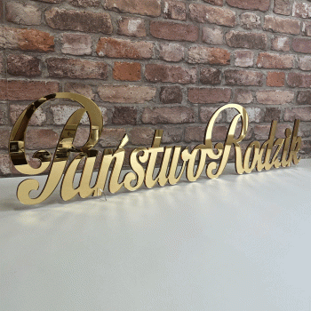 Napis na stół weselny 90 cm lustrzany lub sklejka