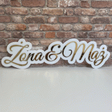 Napis Żona & Mąż - Dekoracje z pleksi na wesele 90 cm
