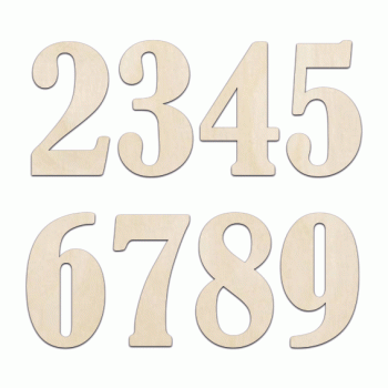 Cyfry ze sklejki 60 cm - malowane