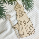 Ozdoba Mikołaj Biskup ze sklejki - Kolorowanka