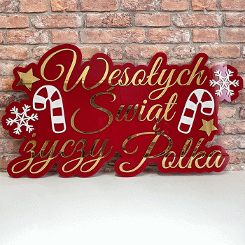 Świąteczne Logo - Napis do lokalu 90 cm. 
