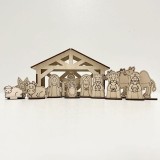 Szopka ze sklejki  - kolorowanka dla dzieci