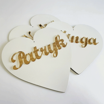 Serca, serduszka z imionami