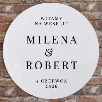 Koło Pleksi z imionami 60 cm - Tablica powitalna 60 cm 