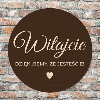 Tablica Witajcie brązowa, rustykalna. 