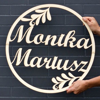 Koło  z imionami pary młodej 60 cm