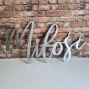 Napis miłość srebrny