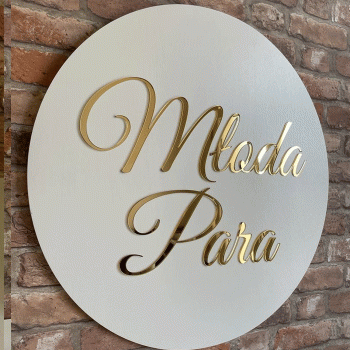 Młoda Para - Koło Napis na ściankę weselną 