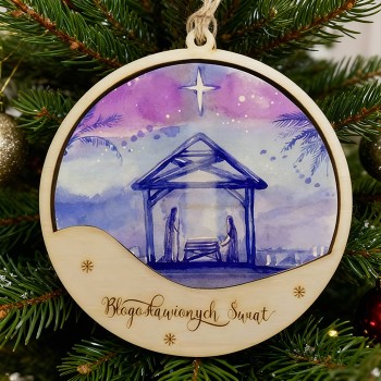 Ozdoba przestrzenna ze sklejki szopka betlejemska