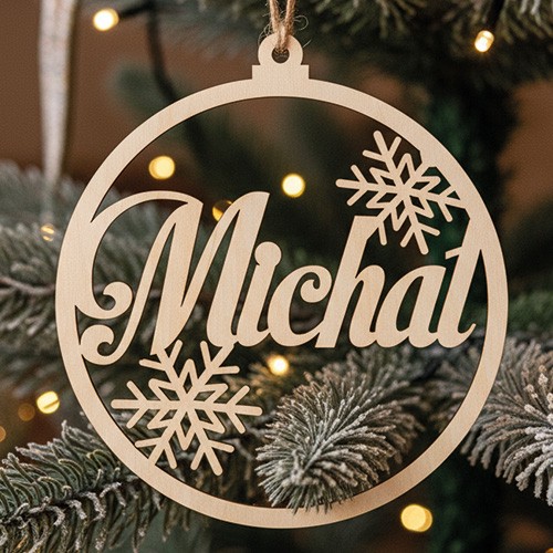 ozdoba choinkowa z imieniem, bombki ze sklejki z imionami.jpg